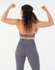  Back view of the Chia Halter Neck Sports Bra with matching V-waist leggings